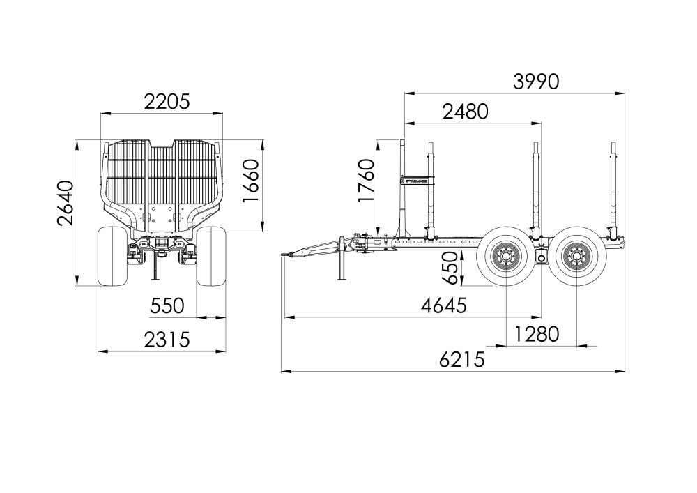 Miško priekaba PALMS 12U - Image 2